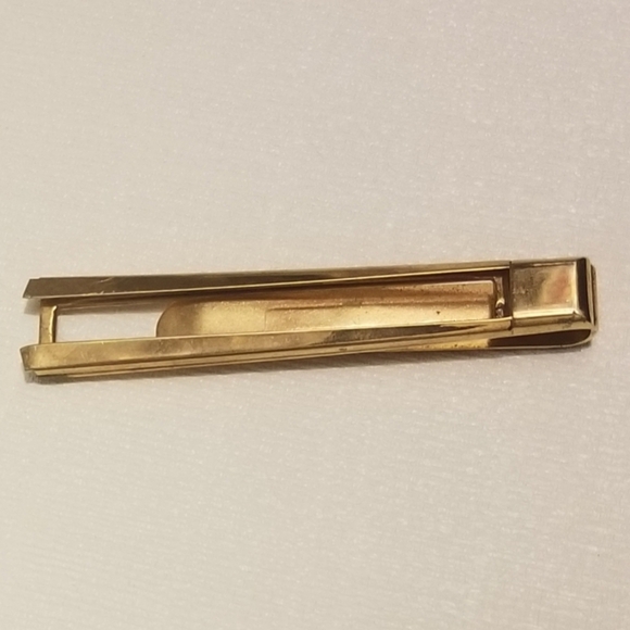 Vtg goldtone signed Swank tie clip- stained - Picture 2 of 3